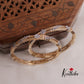 Elegant Diamond-Finish Gold-Tone Bangles (Set of 2) B319