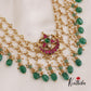 Elegant Floral Pendant Multi Strand Pearl Beads Necklace NC2659