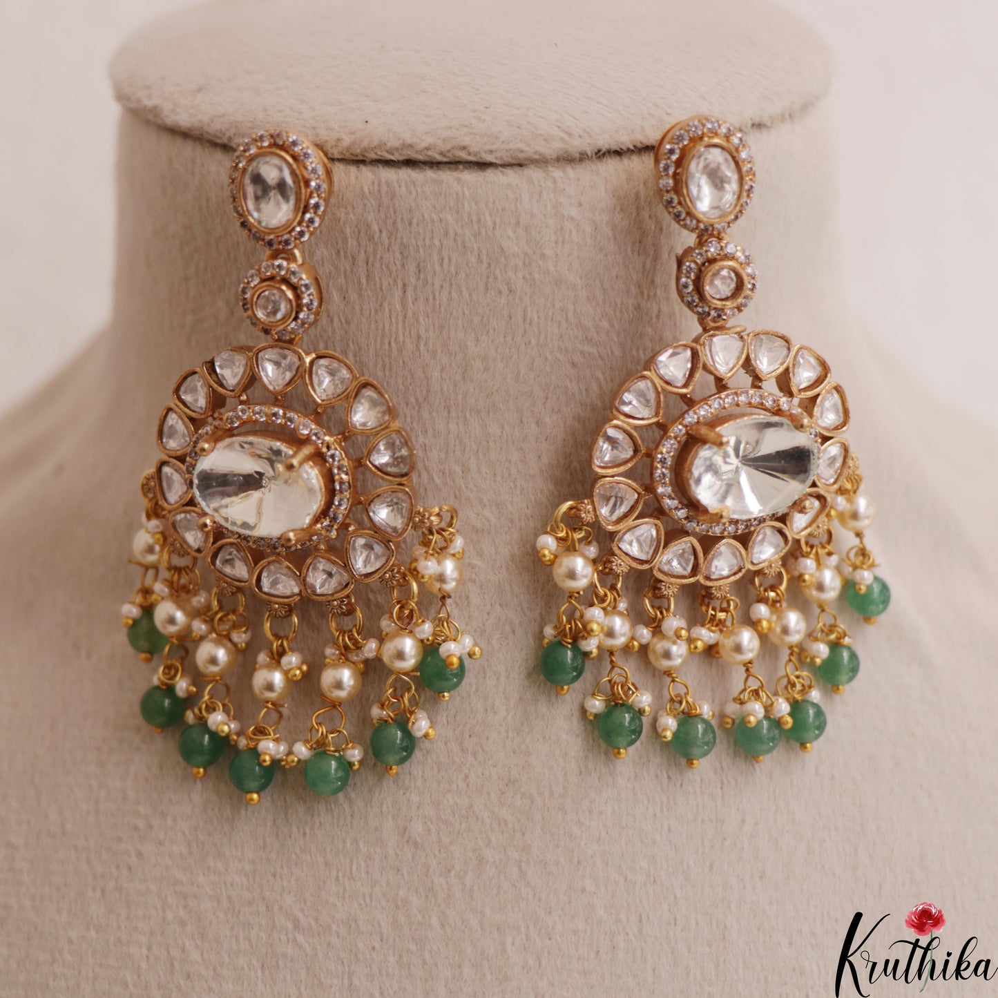Stunning Polki Victorian Choker With Multi Pearl Strand Chain NC3002 (Available IN 2 Colors)