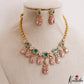Sparkling Floral Geometric Motifs CZ Victorian Necklace NC3211