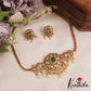 Elegant Floral Motifs AD Choker With Pearl Drops NC2811 (Available In 2 Colors)