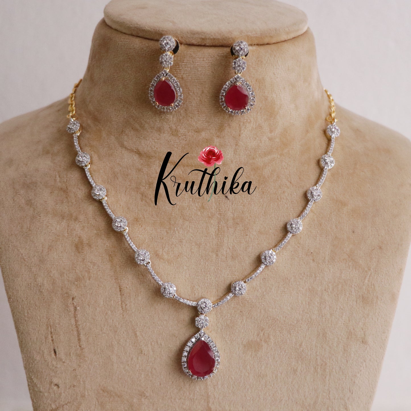 Elegance CZ Sparking Necklace with Pendant Drop NC2169  (Available in 3 Colours)