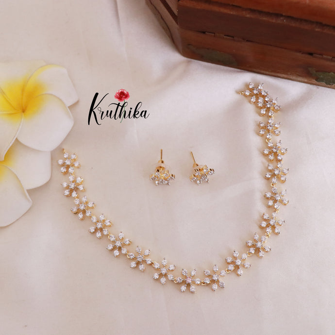 Trendy Simple CZ Necklace  NC1832