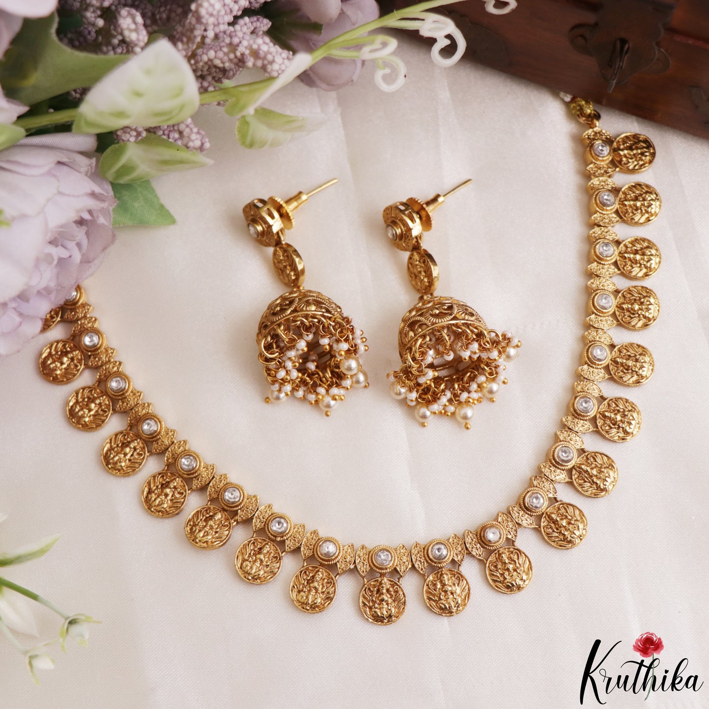 Classic Lakshmi Motifs Kasu Choker NC3215