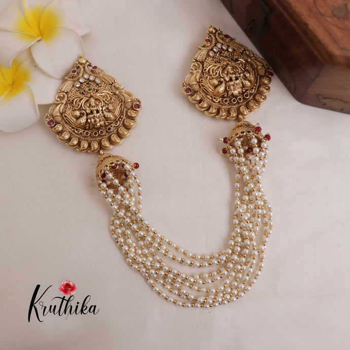 Gorgeous Temple Jada Billa with Pearl Beads J135