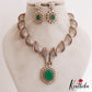 Stunning Diamond-Finish Gold-Tone AD Necklace NC2797