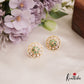 Trendy Pearl Border Floral Motifs AD Stud Earrings E991 (Available In 6 Colors)