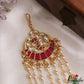 Classic Peacock Motifs Maang Tikka With Green Bead Drops MT392 (Available In 2 Colors)