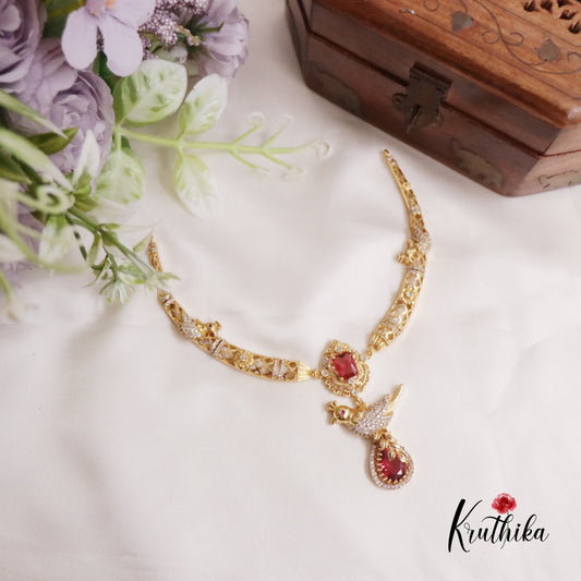 Beautiful CZ Peacock Pendant Hasli Necklace NC2276 (Available in 3 Colors)