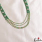 Trendy Multi Layered Crystal & Pearl Haaram With Floral Accents LH2129