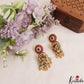 Gorgeous Floral Motifs Jadau Jhumkas With Pearl And Bead Drops E1068