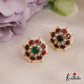 Classic Pearl Border Floral Motifs Kemp Stud Earrings E950