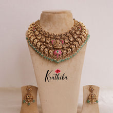 Premium Three Layer Lakshmi peacock Jadau choker NC1956 [ Available in two colours]