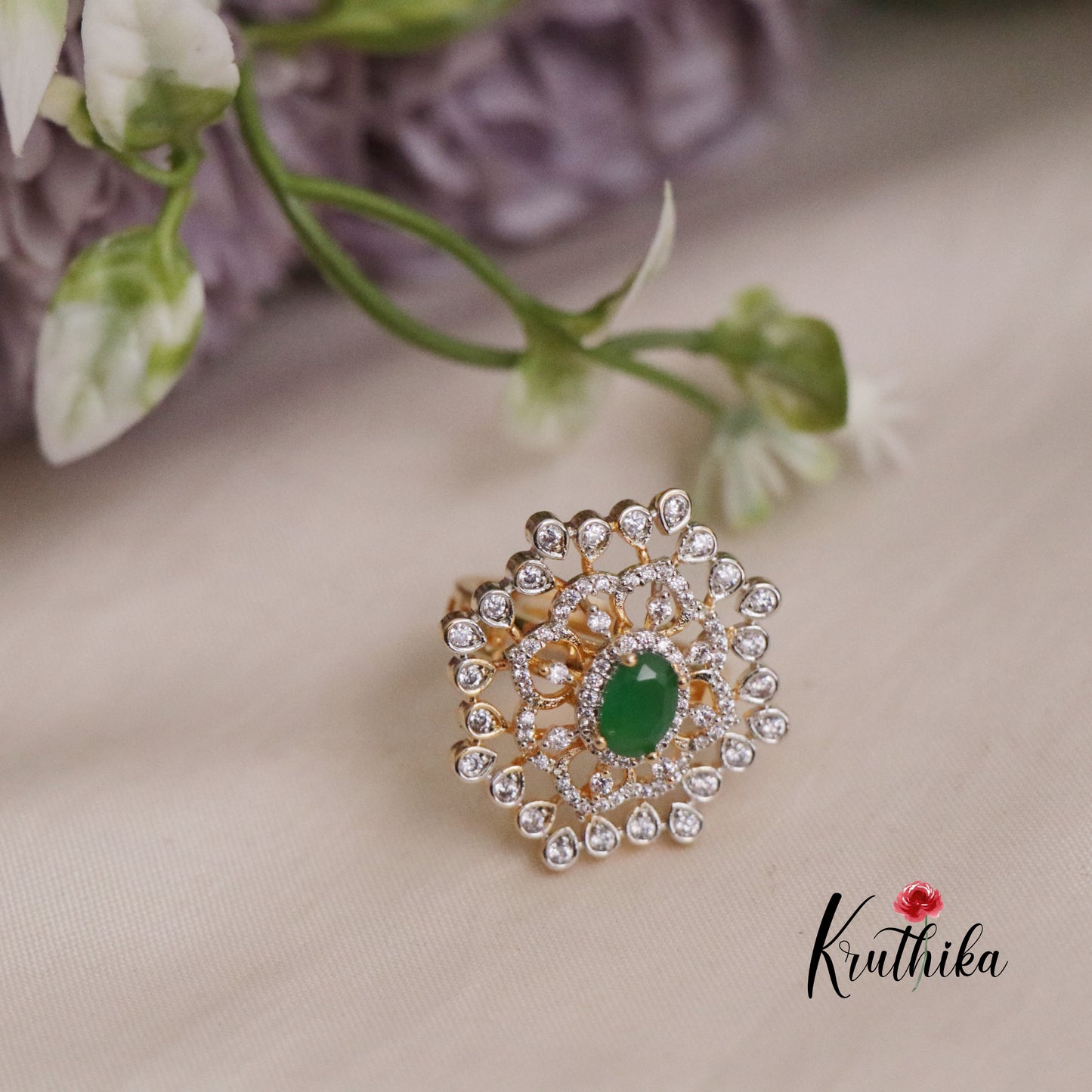 Beautiful CZ Sparking Finger Ring R50 (Available in 3 Colours)