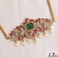 Sparkling Floral Peacock Motifs CZ Victorian Choker With Pearl Drops NC3182