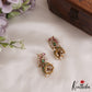 Elegant Peacock AD Jhumka Earrings With Pearl Drops E878 (Available In 3 Colors)