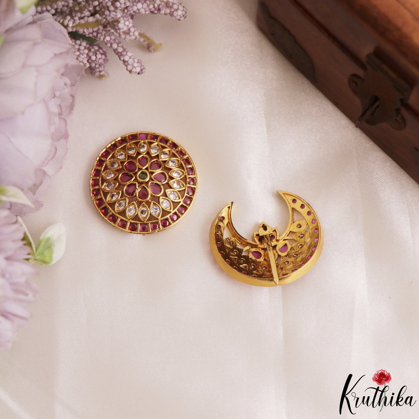Pretty Floral Motifs Chandra Surya Kemp Hair Ornaments J424