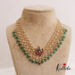 Elegant Floral Pendant Multi Strand Pearl Beads Necklace NC2659