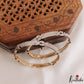 Beautiful Diamond-Finish Gold-Tone CZ Bangles B579 (Set of 2)