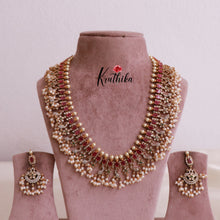 Beautiful AD Ruby Guttapoosalu Haaram LH1800