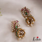 Elegant Peacock AD Jhumka Earrings With Pearl Drops E878 (Available In 3 Colors)