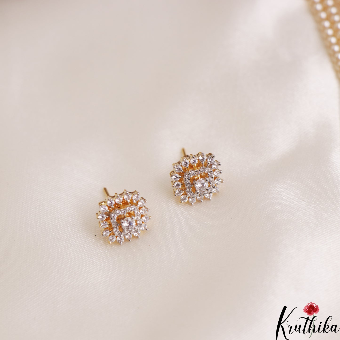 Trendy Multi Layered Crystal & Pearl Haaram With Floral Accents LH2129