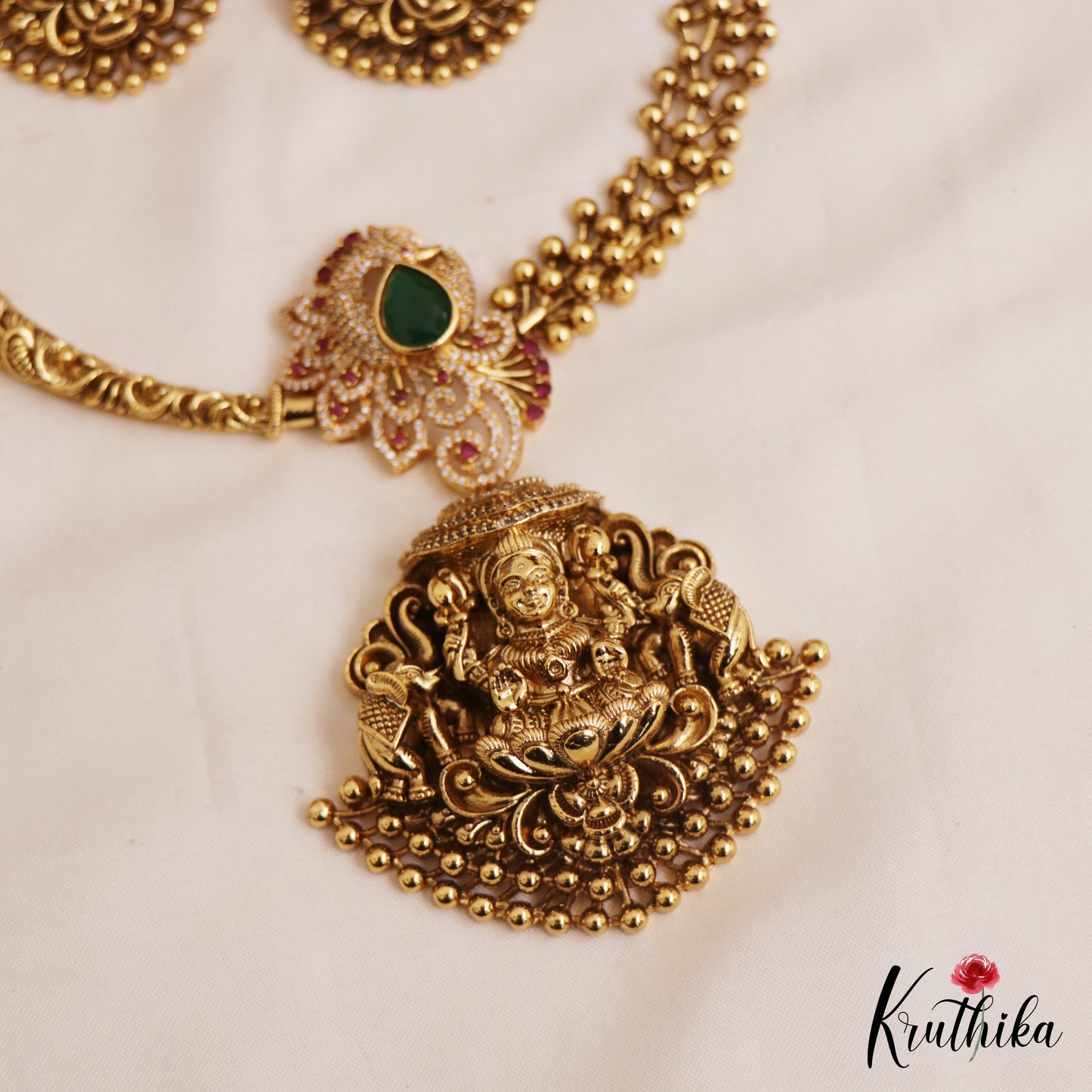 Stunning Antique Nagas Lakshmi Peacock Motifs Necklace NC2870