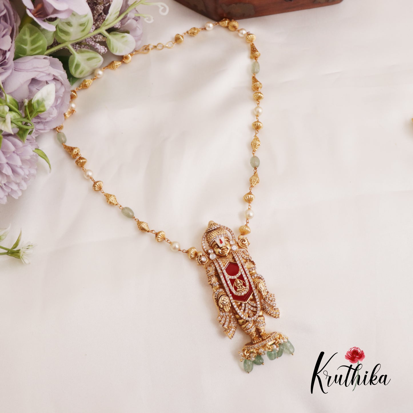 Beautiful Antique Lord Balaji Pendant Necklace NC2663 (Available In 2 Colors)