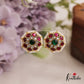 Classic Pearl Border Floral Motifs Kemp Stud Earrings E950