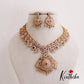 Gorgeous CZ Multi Colour Mango Necklace With Golden Bead Dropps NC2589
