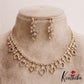 Elegant Leaf Diamond-Finish Gold-Tone AD Necklace NC2897