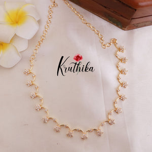 Trendy Simple CZ Flower Design Necklace NC1833