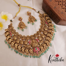 Premium Three Layer Lakshmi peacock Jadau choker NC1956 [ Available in two colours]