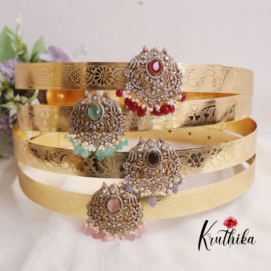 Beautiful Light Weight CZ Sparking Peacock Victorian Hip Belt V267 (Available in 4 Colours)