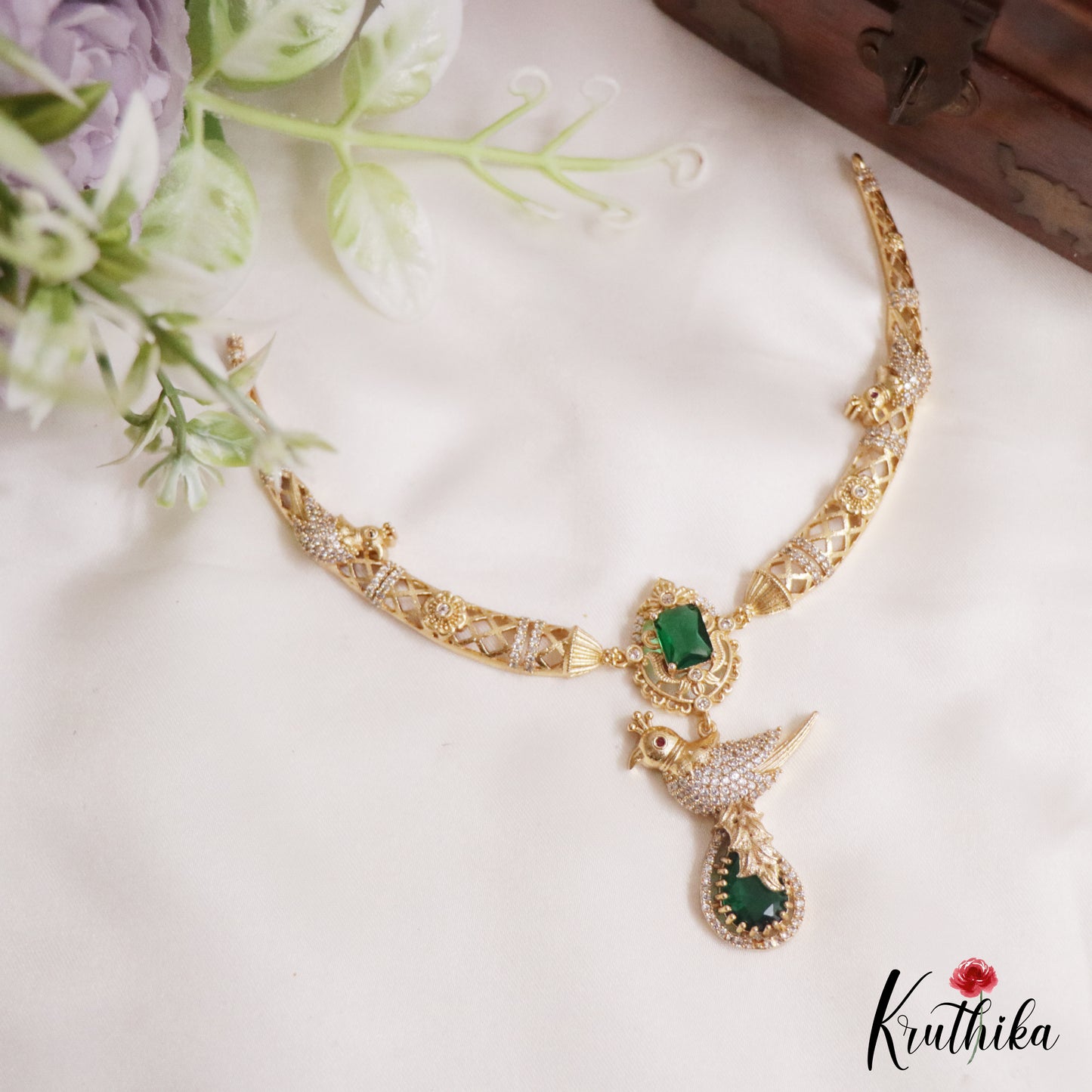 Beautiful CZ Peacock Pendant Hasli Necklace NC2276 (Available in 3 Colors)