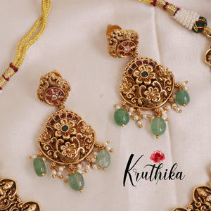 Premium Three Layer Lakshmi peacock Jadau choker NC1956 [ Available in two colours]
