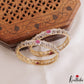 Elegant Floral Diamond-Finish Gold-Tone CZ Bangles B578 (Set of 2)|(Available In 2 Colors)