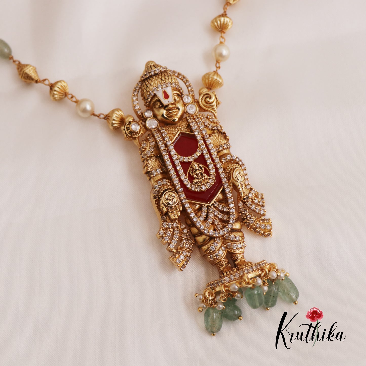 Beautiful Antique Lord Balaji Pendant Necklace NC2663 (Available In 2 Colors)