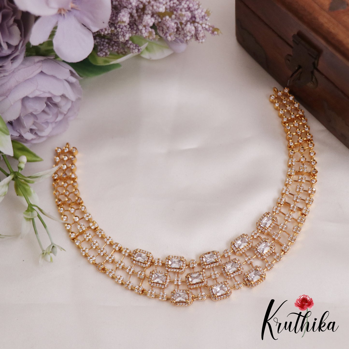 Trendy CZ Three Layer Choker NC2316 (Available in 6 Colours)
