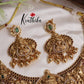 Premium Bridal Antique Temple Lakshmi Neckalce with Beads Drops NC2224 (Available in 2 Colors)