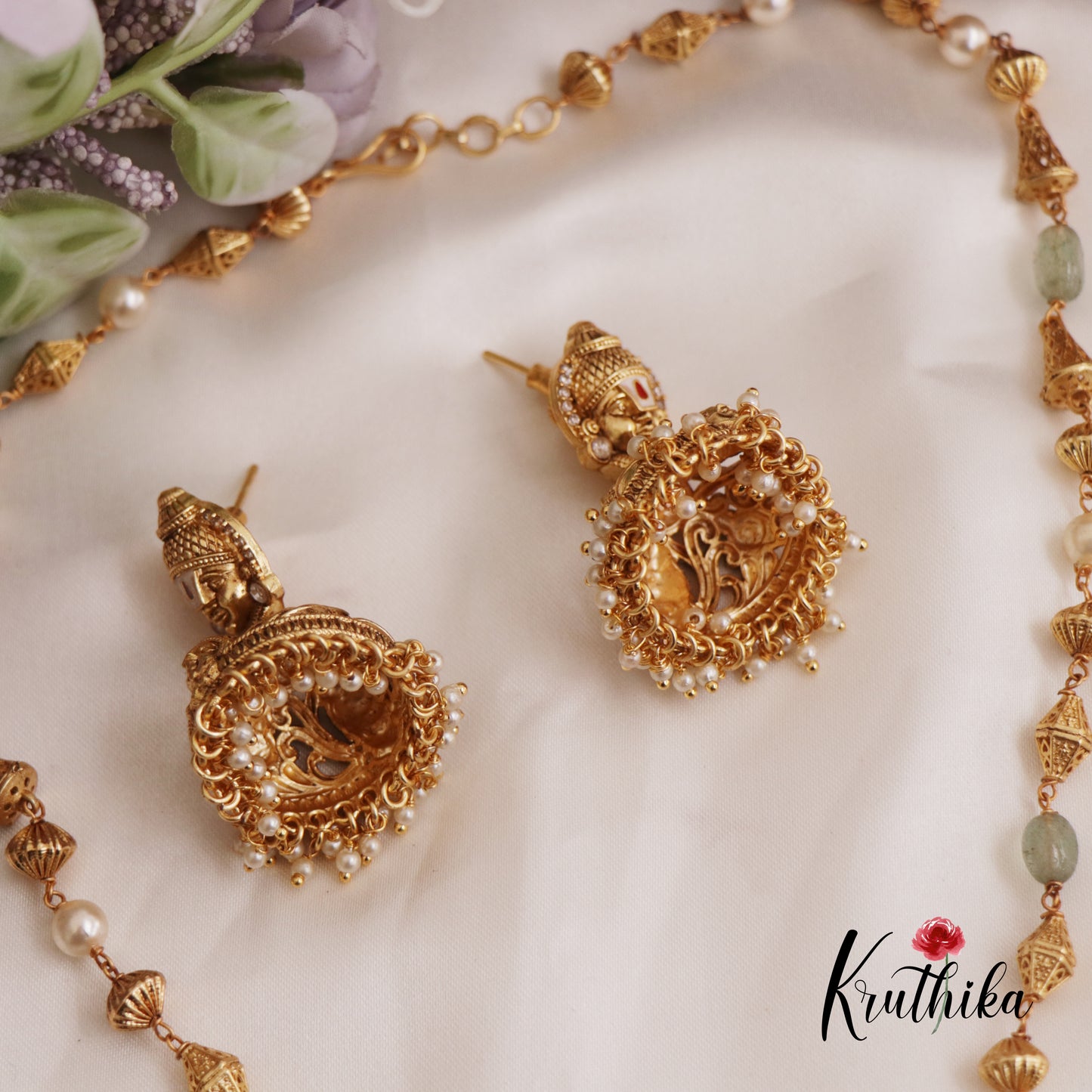 Beautiful Antique Lord Balaji Pendant Necklace NC2663 (Available In 2 Colors)