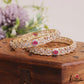 Elegant Floral Diamond-Finish Gold-Tone CZ Bangles B578 (Set of 2)|(Available In 2 Colors)