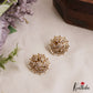 Elegant Pearl Border Floral Stud Earrings E1088 (Available In 3 Colors)
