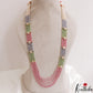 Sparkling Multi Layered crystal & Pearl statement Haaram with floral accents LH2081 (Available In 16 Colors)