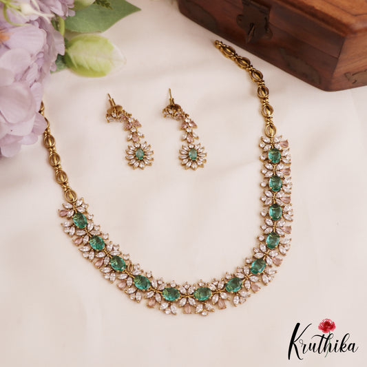Elegant Floral Motifs AD Victorian Necklace NC2778