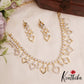 Elegant Leaf Diamond-Finish Gold-Tone AD Necklace NC2897