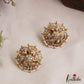 Elegant Pearl Border Floral Stud Earrings E1088 (Available In 3 Colors)
