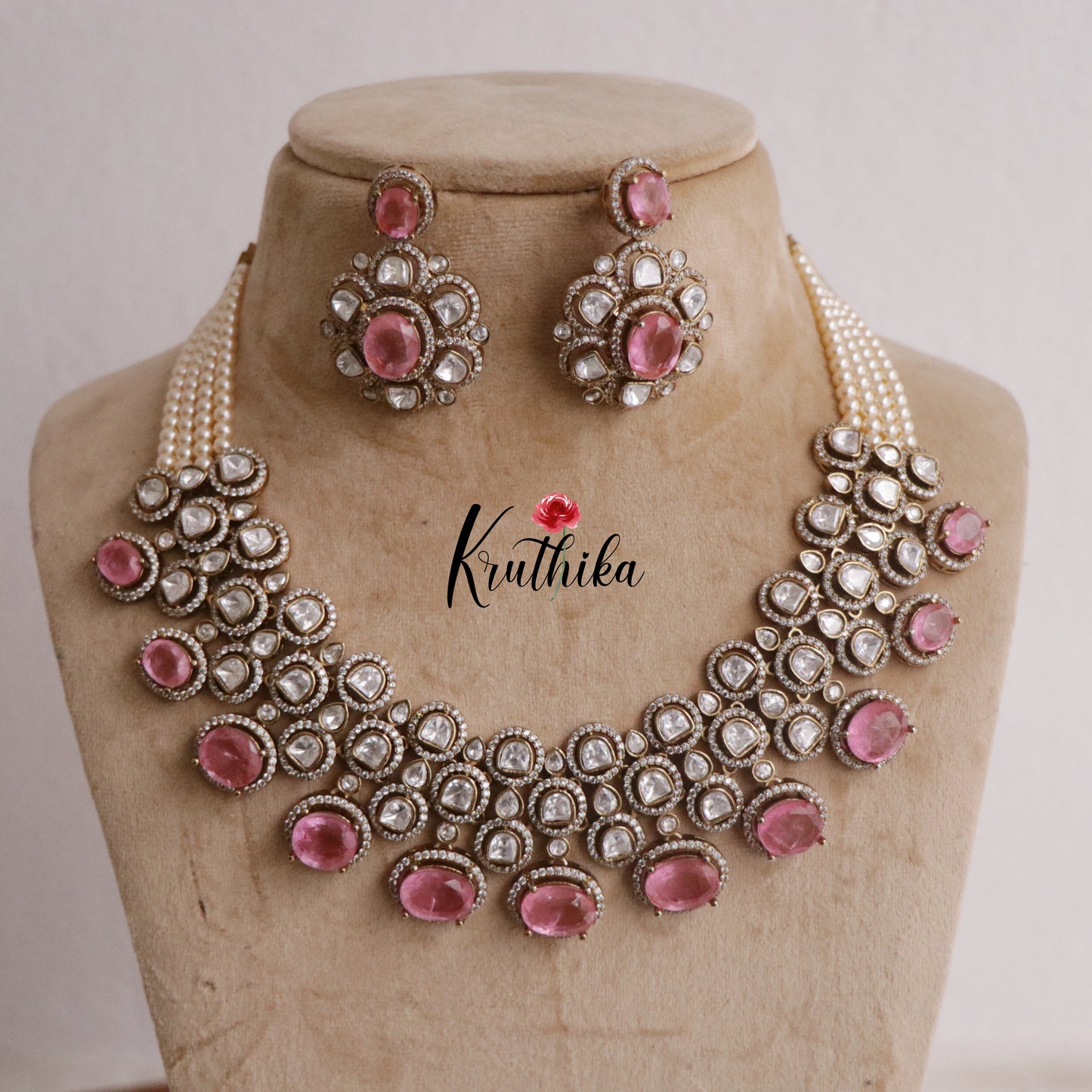 Royal Moissanite Victorian Pearls Choker NC2174