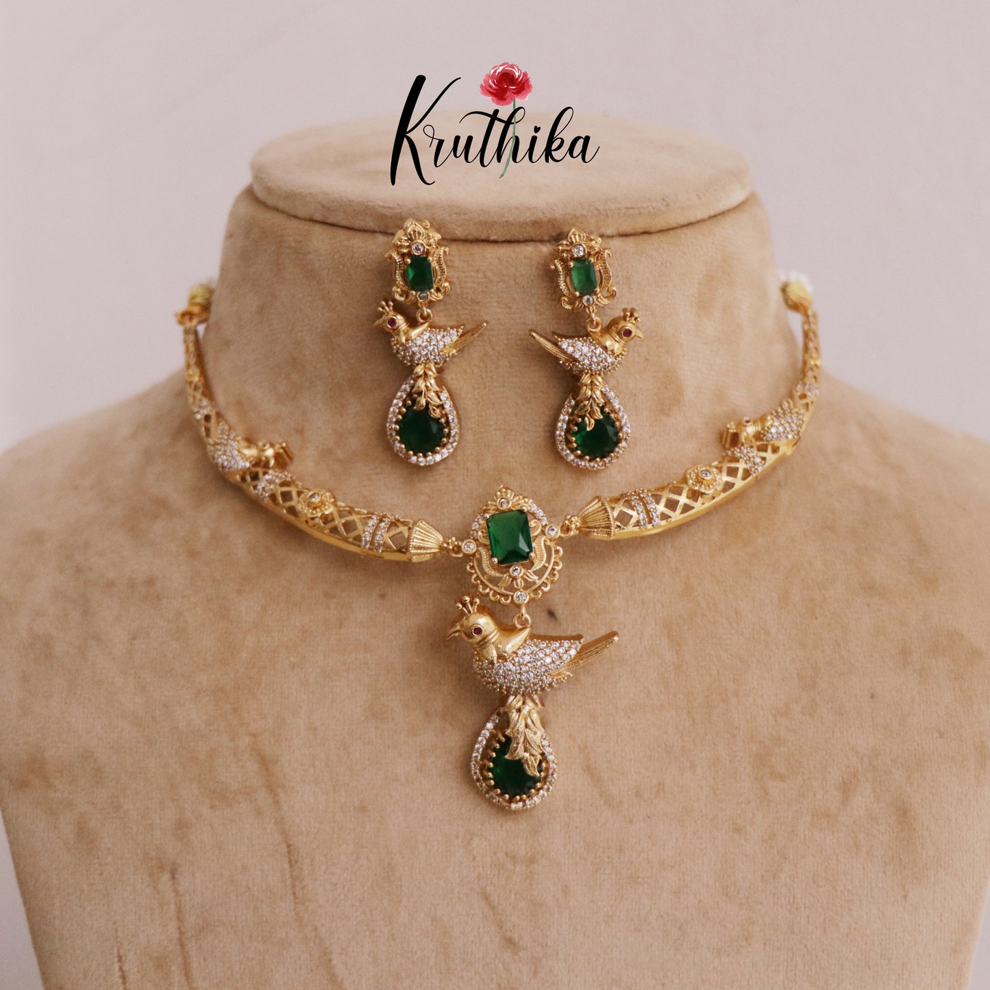 Beautiful CZ Peacock Pendant Hasli Necklace NC2276 (Available in 3 Colors)