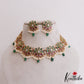 Elegant Lotus Motifs Kemp Guttapoosalu Choker With Green Drop NC2698 (Available In 2 Colors)